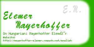 elemer mayerhoffer business card